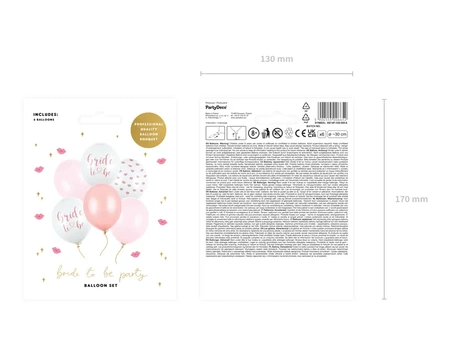 Balony 30 cm - Bride to be - mix - 6 szt.