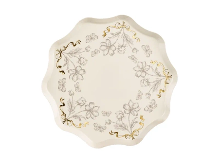 Talerzyki papierowe - Kwiaty - 20cm - 6 sztuk