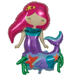 Balon Foliowy Stojący - Syrenka - 56 x 65 x 36 cm