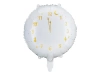 Balon foliowy, biały Zegar, 45 cm
