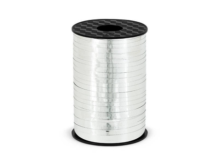 Wstążka plastikowa, srebrny, 5mm/225m, 1 szt.