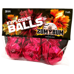 TRZASKAJĄCE KULKI - EXPLOSIVE BALLS, 3 szt., ZB191, ZomBum