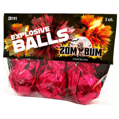 TRZASKAJĄCE KULKI - EXPLOSIVE BALLS, 3 szt., ZB191, ZomBum