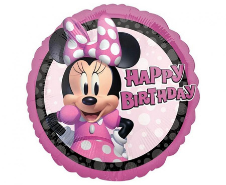 Balon foliowy 45cm - MINNIE MOUSE FOREVER BDAY - 1szt.