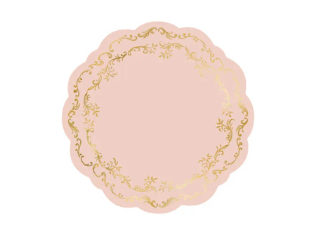 Podkładki pod talerze Ornament - Brudny róż - 35.5 cm - 6 sztuk