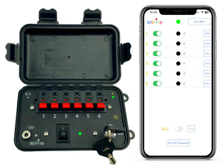 System do zdalnej detonacji, Odpalania fajerwerków - WiFi - Aplikacja