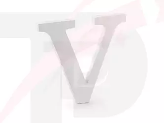  Drewniana litera V, biały, 21x20cm - 1szt.