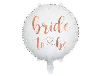 Balon foliowy, Bride To Be, Biały - 45cm