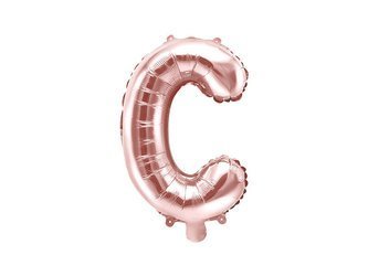 Balon foliowy - Litera "C" - Różowe Złoto - 35 cm