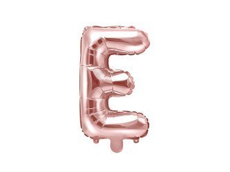 Balon foliowy - Litera "E" - Różowe Złoto - 35 cm