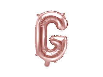 Balon foliowy - Litera "G" - Różowe Złoto - 35 cm