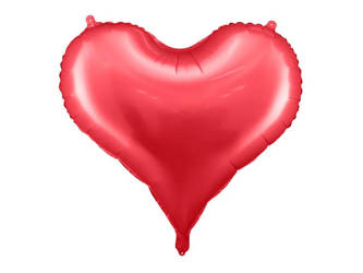 Balon foliowy, Serce, Czerwone - 75 x 64,5 cm