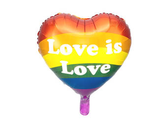 Balon foliowy, Serce, Love is Love - 45 cm