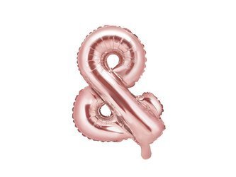 Balon foliowy - Znak "&" - Różowe Złoto - 35 cm