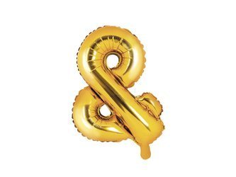 Balon foliowy - Znak "&" - Złoty - 35 cm