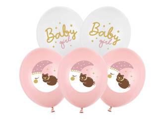 Balony 30 cm, Baby girl, mix, 6 szt.