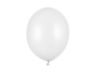 Balony lateksowe 30cm, biały metalizowany, 10 szt.