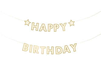 Baner papierowy, Happy Birthday, 220 x 14,5 cm, 1 szt.