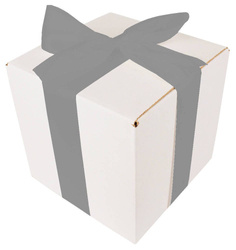Bielone Pudełko kartonowe - klapowe - 20 x 20 x 20 cm - tasiemka srebrna