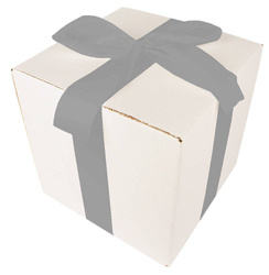 Bielone Pudełko kartonowe - klapowe - 25 x 25 x 25 cm - tasiemka srebrną