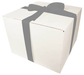 Bielone Pudełko kartonowe - klapowe - 40 x 40 x 30 cm - tasiemka srebrna