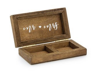 Drewniane pudełko na obrączki - 10 x 5.5 cm