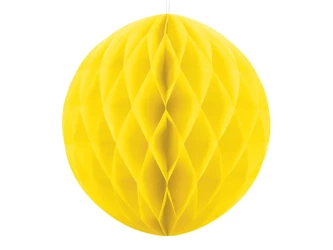 Kula bibułowa, Żółta - 20cm