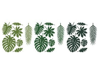 Liście tropikalne, Aloha, Dekoracja papierowa - 21 sztuk