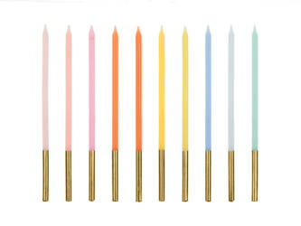 Świeczki urodzinowe - Gładkie - Kolorowe - 14 cm - 10 sztuk