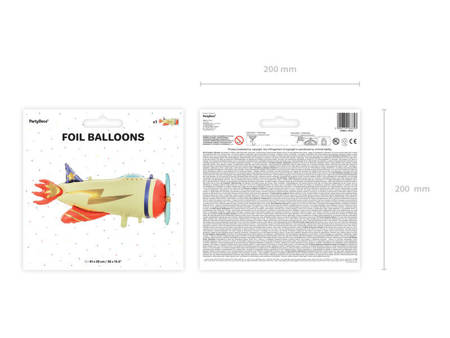  Balon foliowy, Samolot - 91 x 39 cm