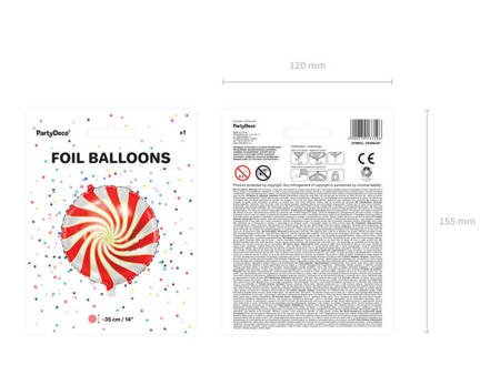 Balon foliowy, Cukierek, Czerwony - 35 cm