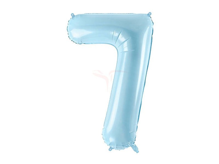 Balon foliowy Cyfra "7" siedem - 86 cm - jasny niebieski