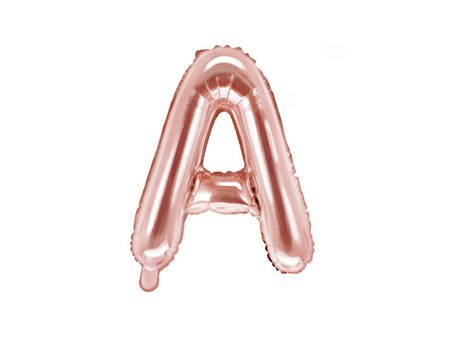 Balon foliowy - Litera "A" - Różowe Złoto - 35 cm