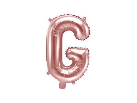 Balon foliowy - Litera "G" - Różowe Złoto - 35 cm
