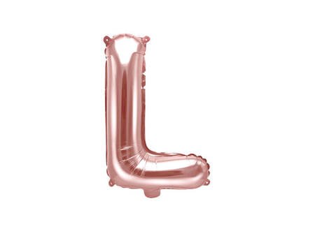 Balon foliowy - Litera "L" - Różowe Złoto - 35 cm