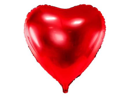 Balon foliowy, Serce, Czerwony - 72 x 73 cm
