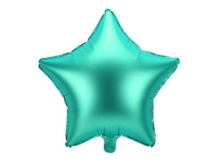 Balon foliowy, Zielona Gwiazdka, Satynowa - 48 cm