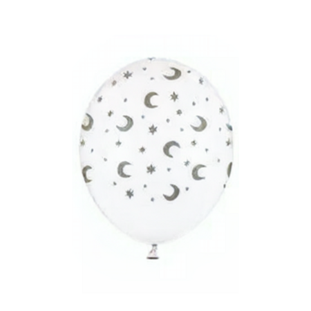 Balon lateksowy 30cm, Hocus Pocus, Gwiazdki i księżyce - Halloween - 1 sztuka