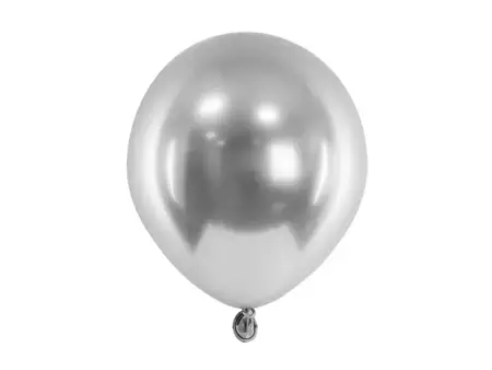 Balony Glossy 12cm - Srebrny - 50 szt.