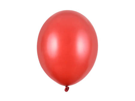 Balony lateksowe 30cm, czerwony metalizowany, 100 szt.