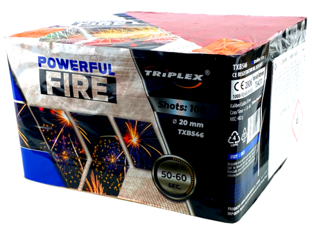 Bateria POWERFUL FIRE, 100 strzałów, 20mm - Triplex