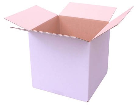 Bielone Pudełko kartonowe - klapowe - 25 x 25 x 25 cm
