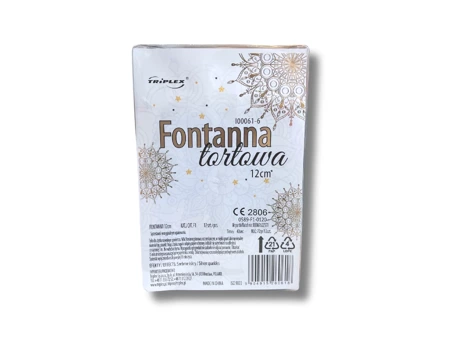 FONTANNA TORTOWA 12 CM, SREBRNY HOLO, 12 szt, Triplex