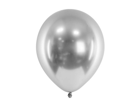 Srebrne balony Glossy - 10 szt.