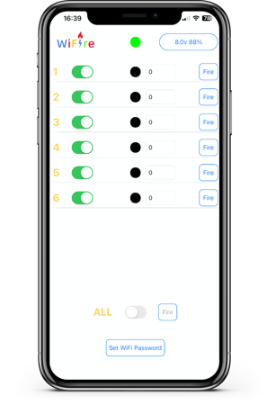 System do zdalnej detonacji, Odpalania fajerwerków - WiFi - Aplikacja