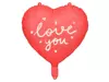 Balon foliowy, Serce, I Love You, Czerwony - 45 cm