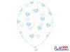 Balony Strong 30cm, Crystal Clear, Błękitne Serca - 50 sztuk