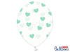 Balony Strong 30cm, Crystal Clear, Miętowe Serca - 50 sztuk