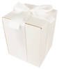 Bielone Pudełko kartonowe - klapowe - 20 x 20 x 25 cm - tasiemka jasnokremowa