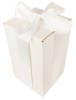 Bielone Pudełko kartonowe - klapowe - 25 x 15 x 15 cm - tasiemka jasnokremowa
